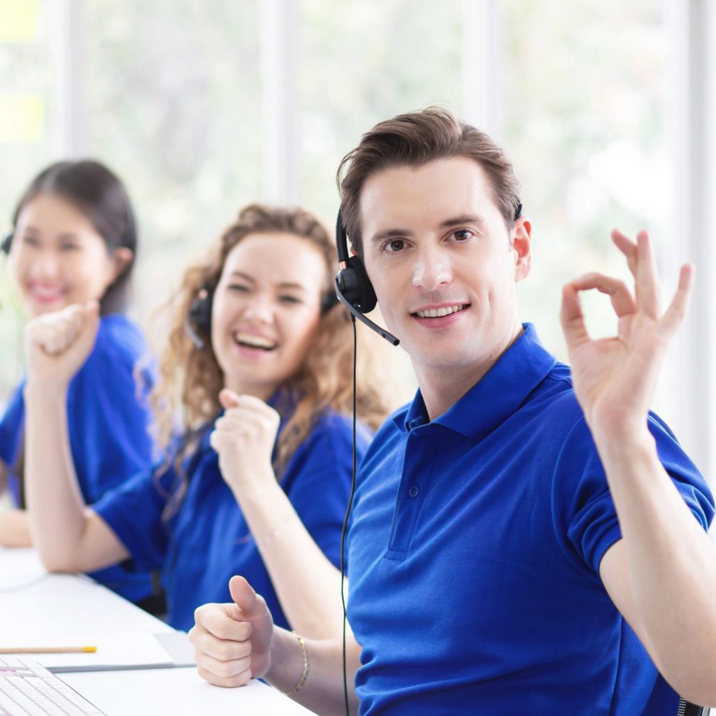 Support staff answering phone calls