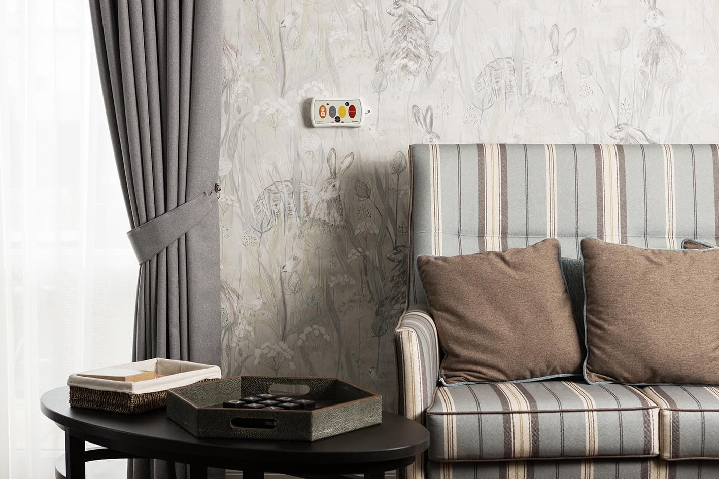 Standard wall-mounted call point in a care home — nurse call systems resident emergency station